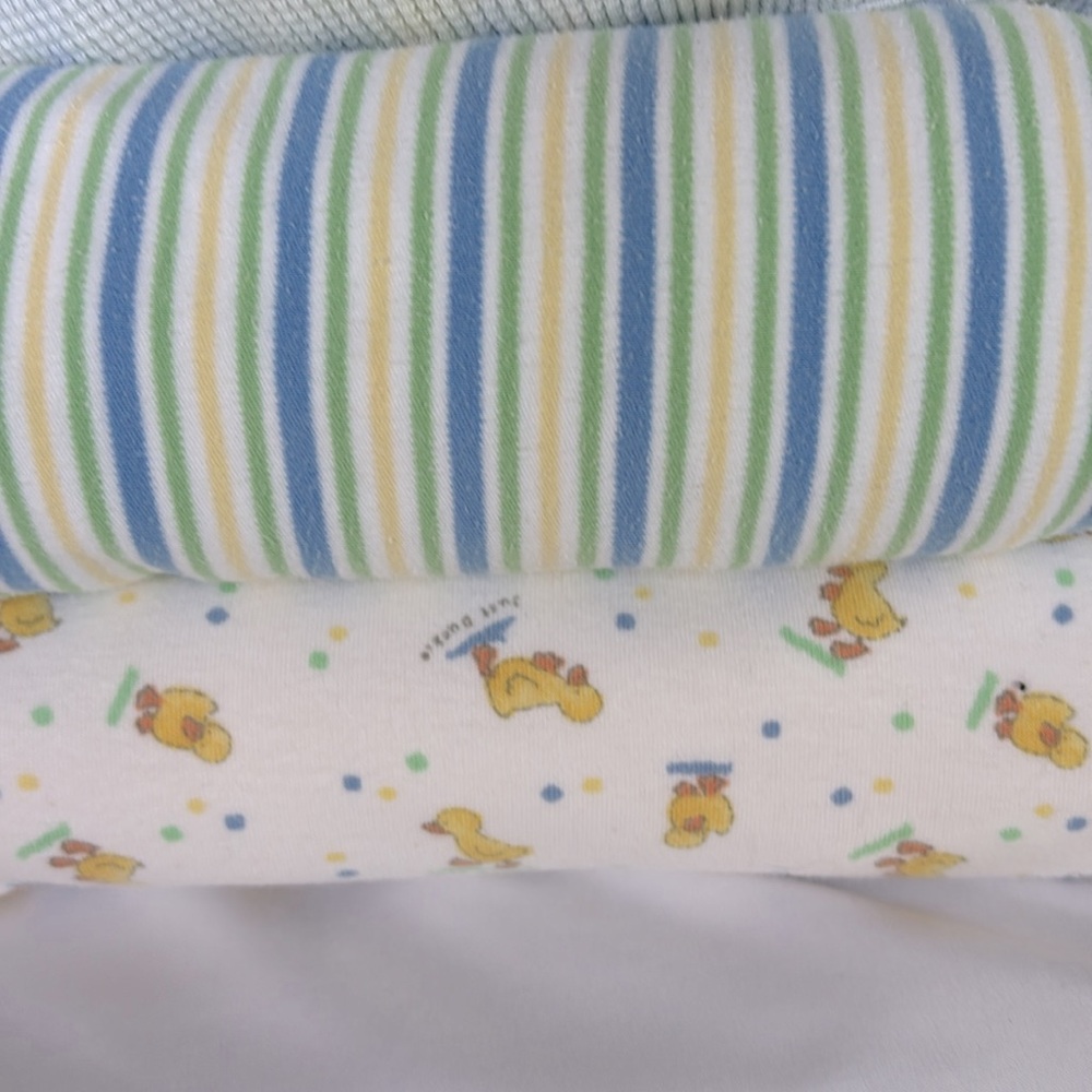 Set Of Three  Pre - Loved  Baby Swaddle Wrap Baby Blue & Green - Picture 4 of 10